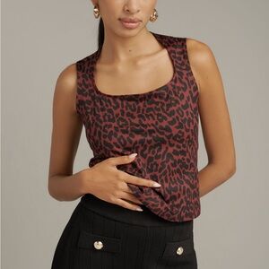 Maeve Red and Black Leopard Print Tank Top